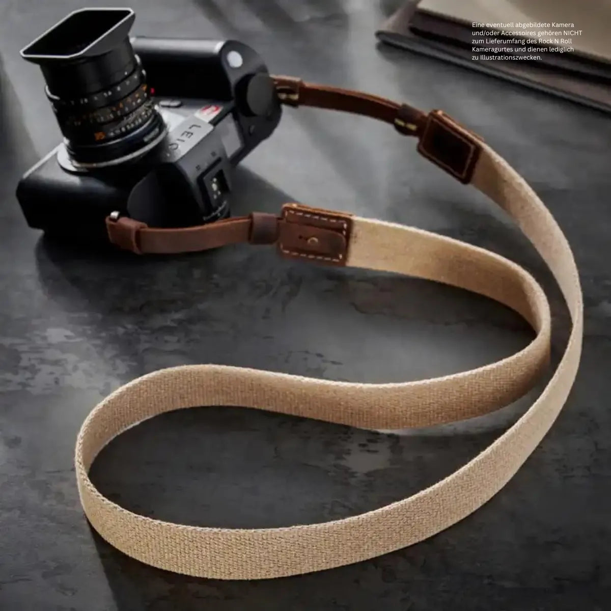 Rock n Roll Camera Straps And Bags Kameragurte | Kamera Schultergurt für Leica Sl2 | Baumwolle und Leder | Beige | Rock n Roll |l