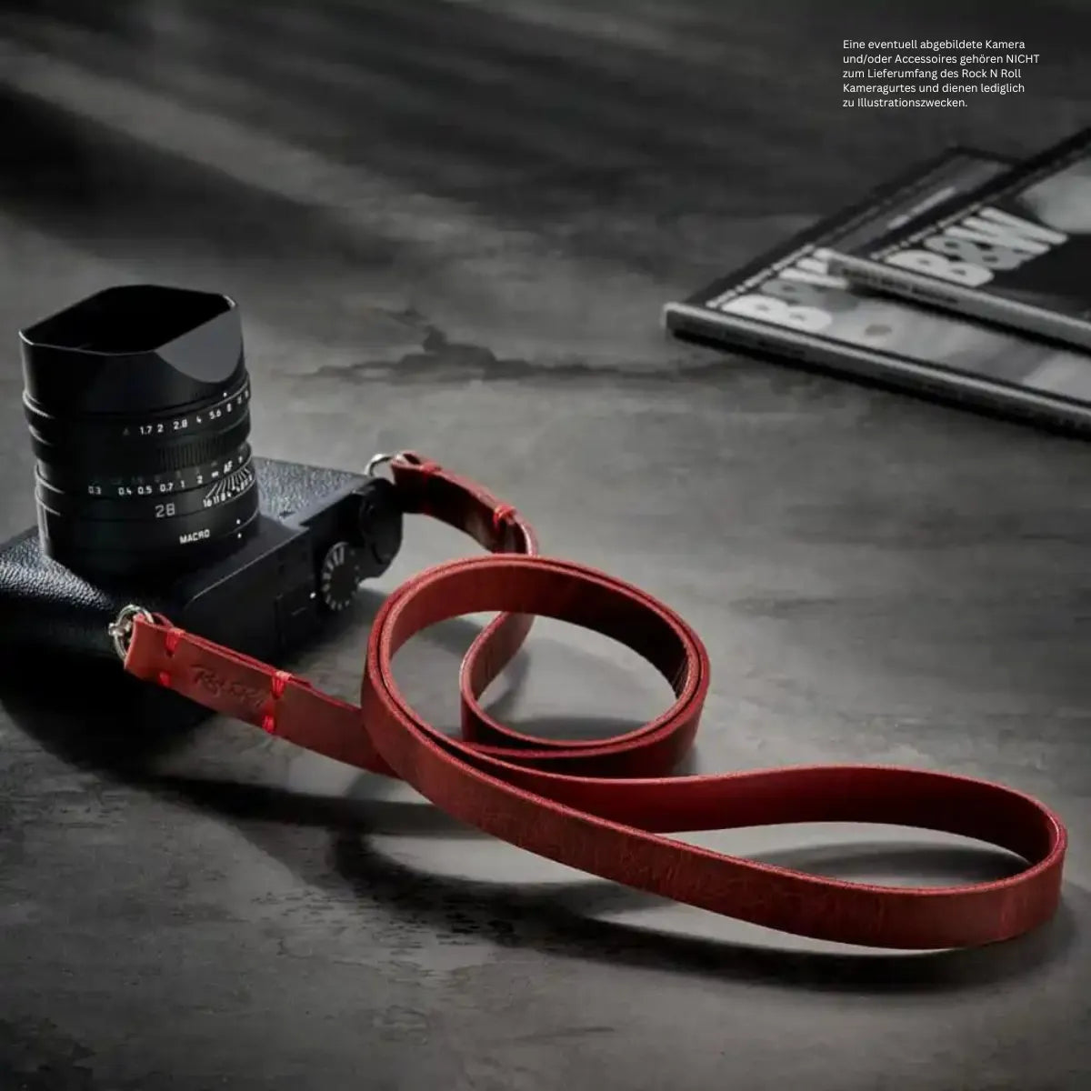 Rock n Roll Camera Straps And Bags Kameragurte | Kamera Tragegurt aus Leder in Rot von Rock n Roll Camera Straps And Bags | 100cm