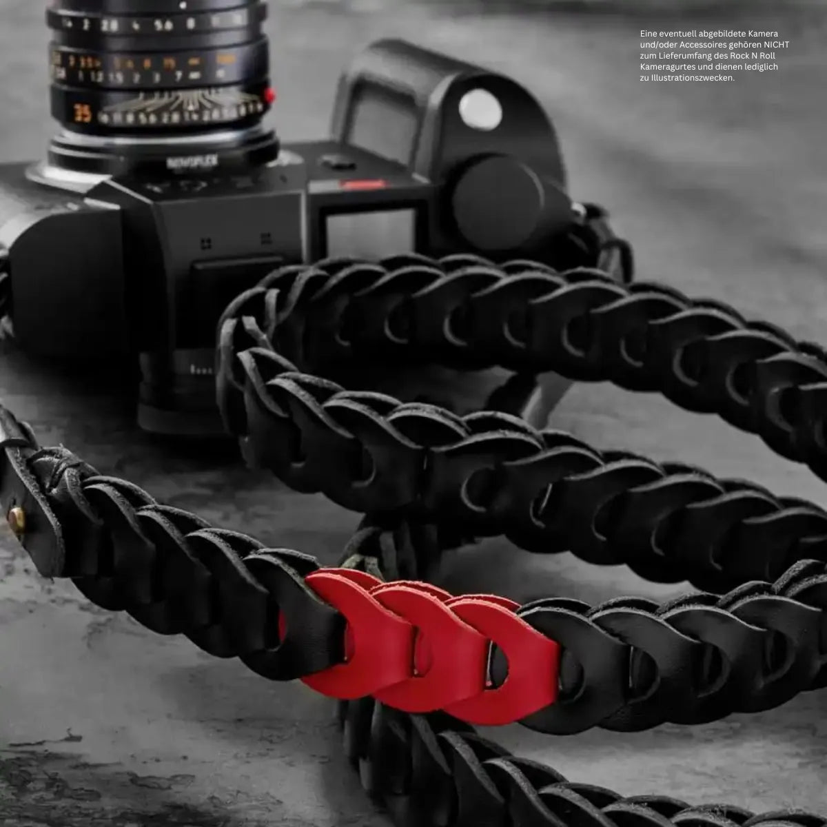 Rock n Roll Camera Straps And Bags Kameragurte | Kamera Tragegurt für Leica Sl Sl2 und s | Schwarz Rot | Rock n Roll Camera | 125