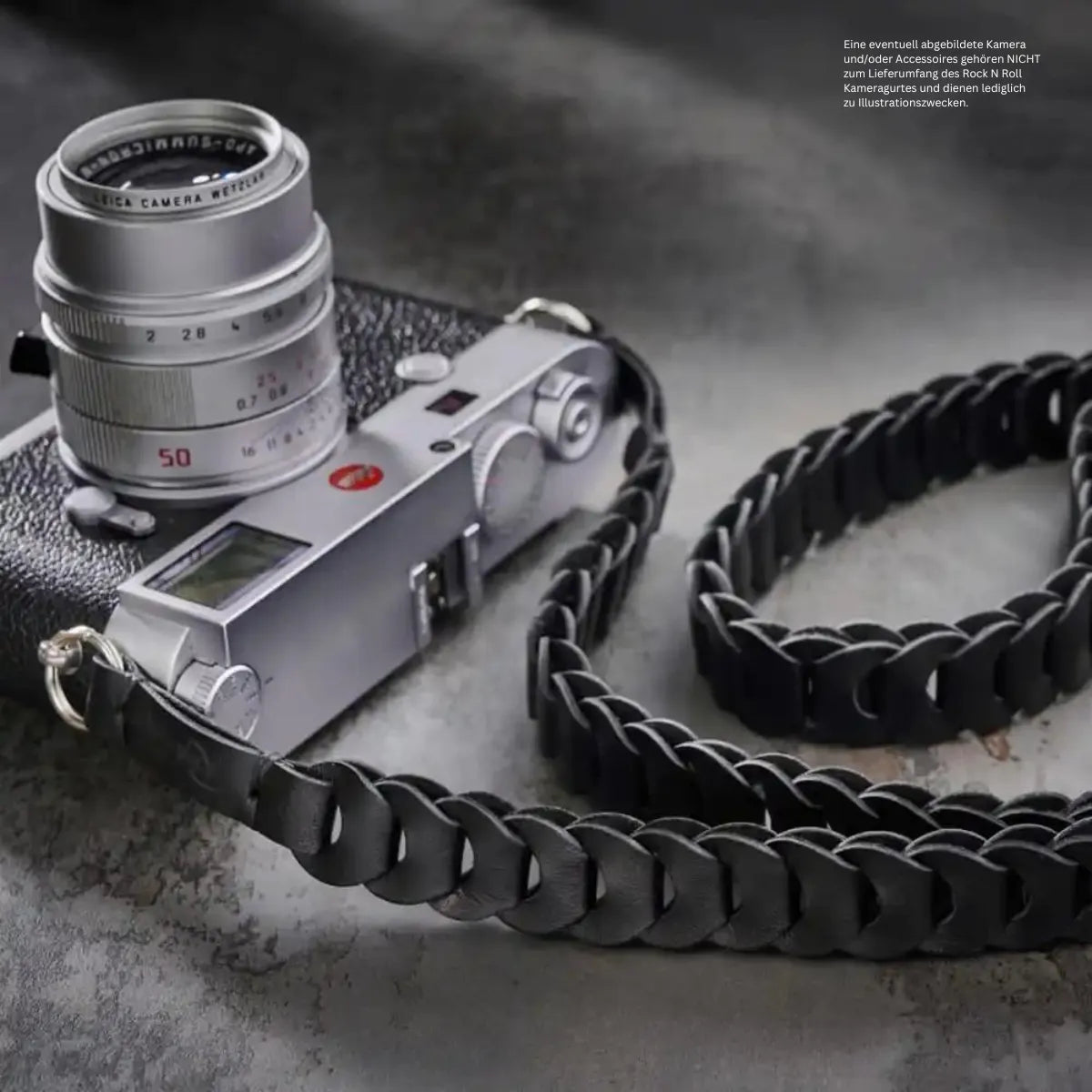 Rock n Roll Camera Straps And Bags Kameragurte | Kameragurt aus Leder in Schwarz | Rock n Roll Camera Straps | Slim Edition |gr.s