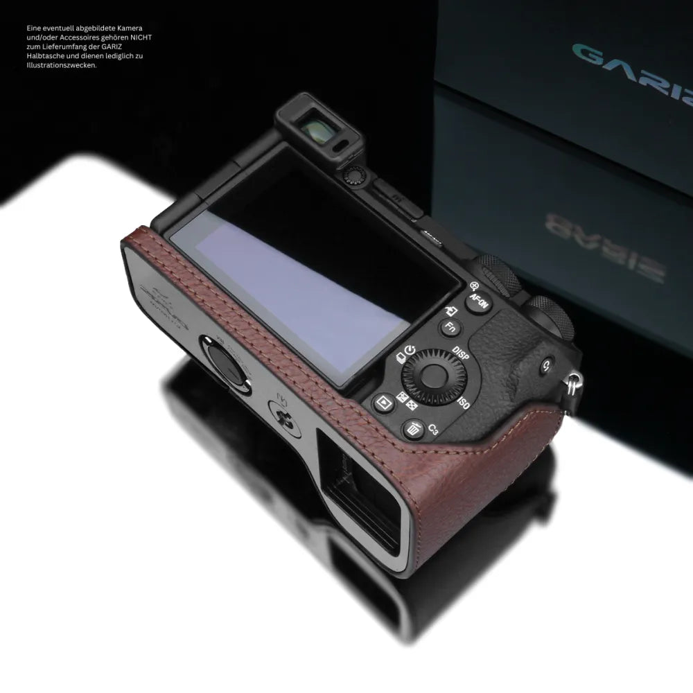 Gariz Design Half Case Bereitschaftstasche | Leder Fototasche Für Sony Alpha 6700 In Braun Von Gariz Design