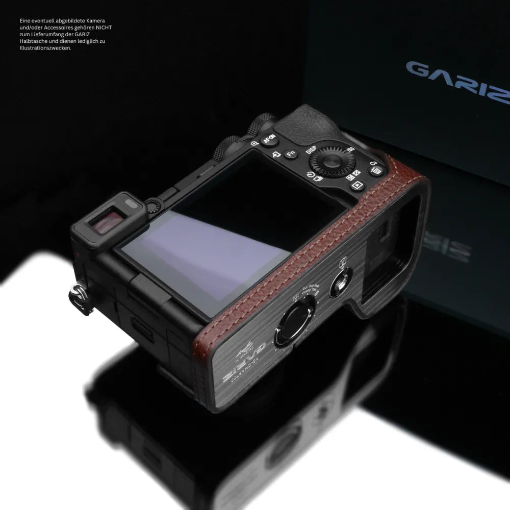 Gariz Design Half Case Bereitschaftstasche | Leder Fototasche Für Sony Alpha 6700 In Braun Von Gariz Design