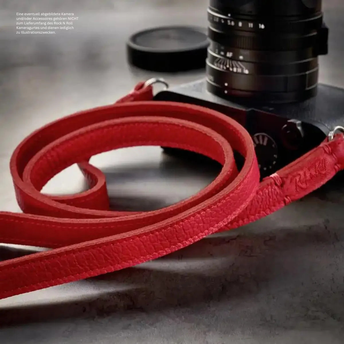 Rock n Roll Camera Straps And Bags Kameragurte | Schultergurt für Kameras aus Leder in Rot | Rock n Roll Camera Straps | Gr.l