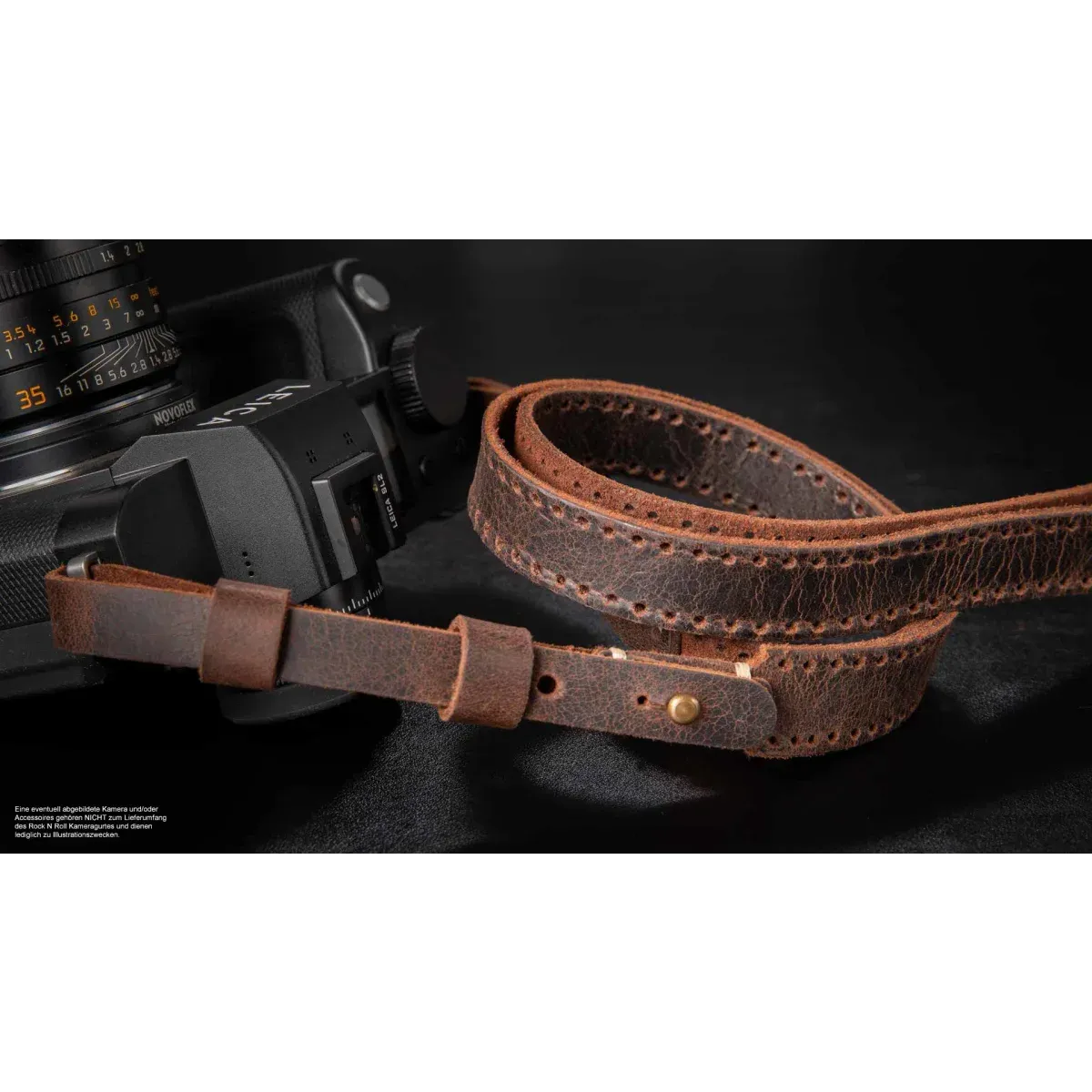 Rock n Roll Camera Straps And Bags Kameragurte | Retro Leder Kamera Schultergurt für Leica Sl Sl2 s | Braun | Rock n Roll | Gr.l