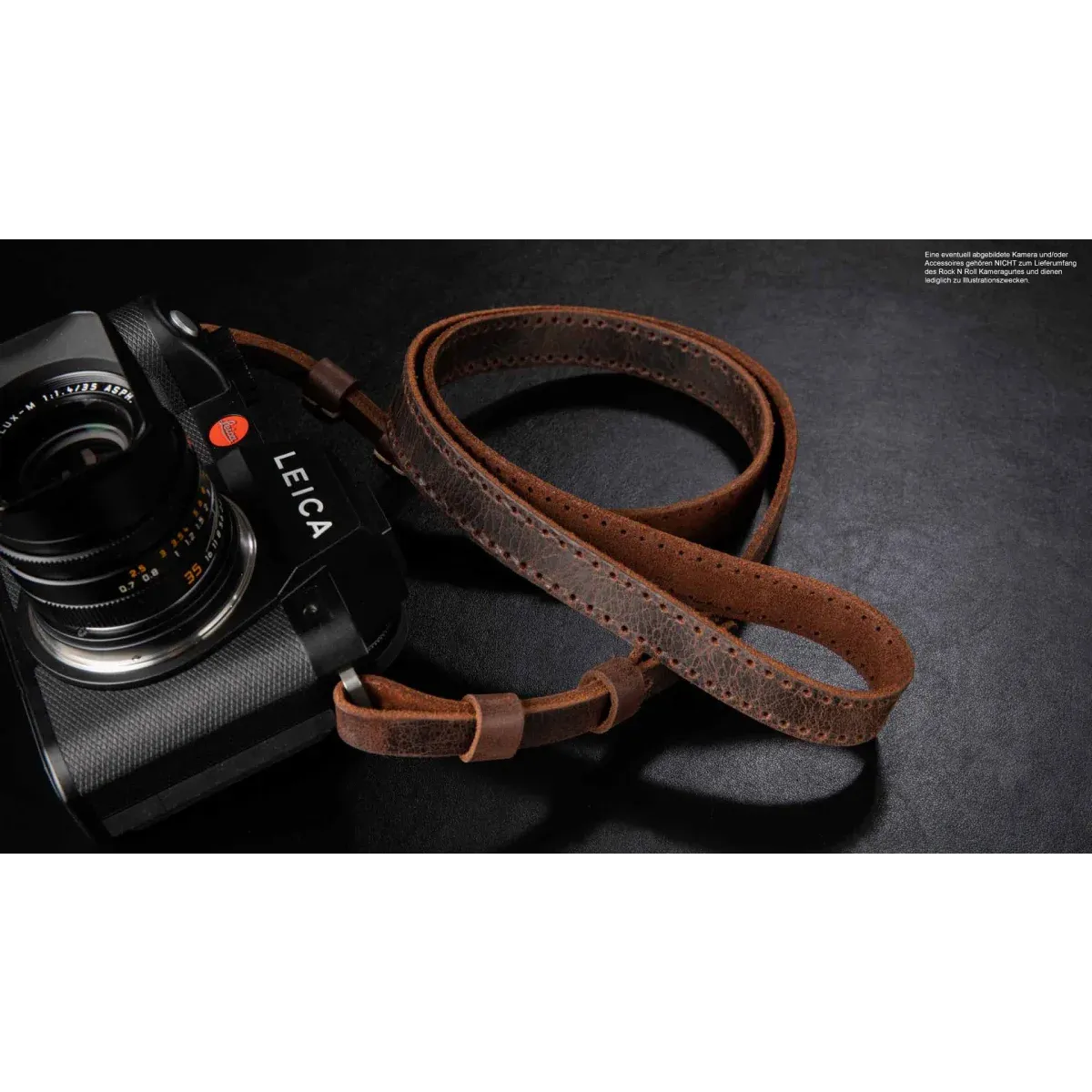 Rock n Roll Camera Straps And Bags Kameragurte | Retro Leder Kamera Schultergurt für Leica Sl Sl2 s | Braun | Rock n Roll | Gr.l